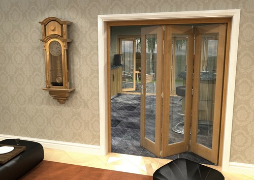 Oak internal bifold doors - oak,