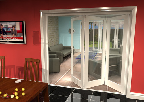 Internal bifold doors - internal, white