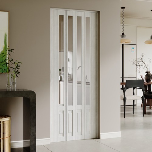 Pvc folding door white grain - folding,